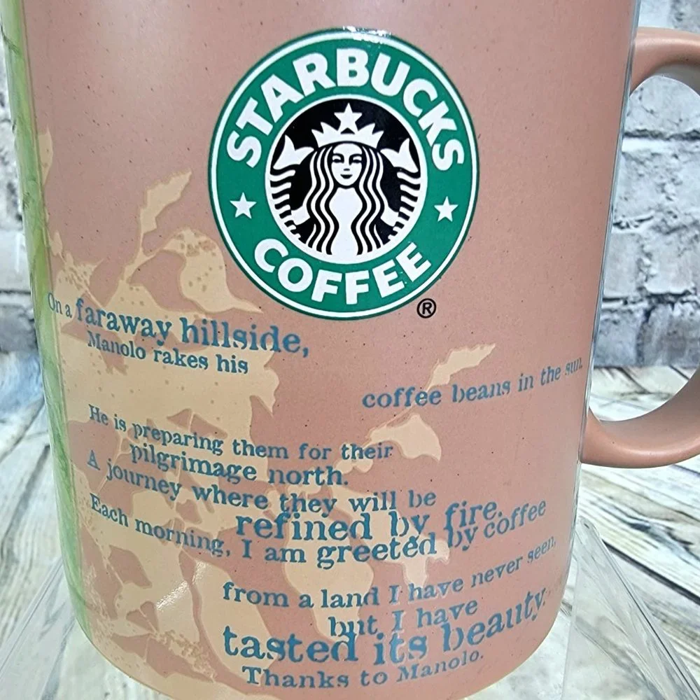 Starbucks Coffee Cup Mug 2006 Collectible Bean Story‎ Manolo 18 fl. oz Ceramic